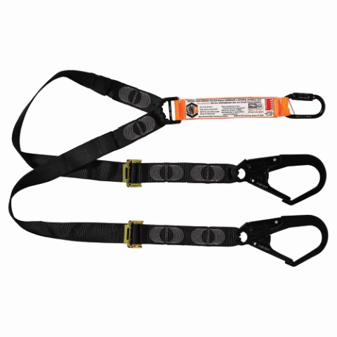 LINQ WEBBING LANYARD ADJUST DBL LEG 1X D.A KARABINER 2X D.A SCAFF HOOK